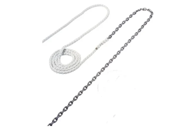 Maxwell 25' of 3/8" HT Chain Splice to 250' of 5/8" Nylon Brait Line