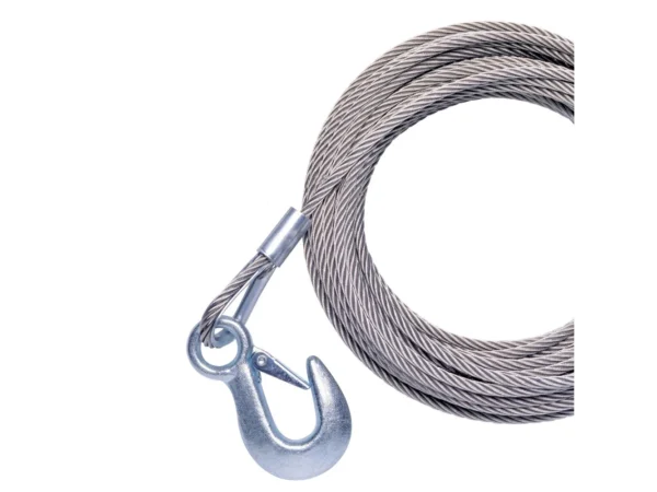 Powerwinch 50' X 7/32"' Cable Galvanized With Hook For use with 912, 915, VS190